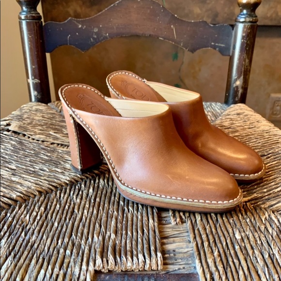 ✨Tod’s Luggage Color Platform Block Heel Clogs✨6✨ - Picture 4 of 15